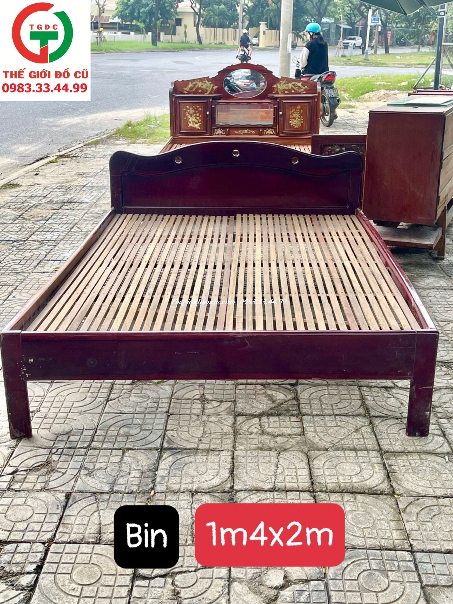 GIƯỜNG GỖ 1M4