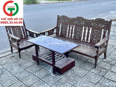 BÀN GHẾ SALON GỖ XƯA