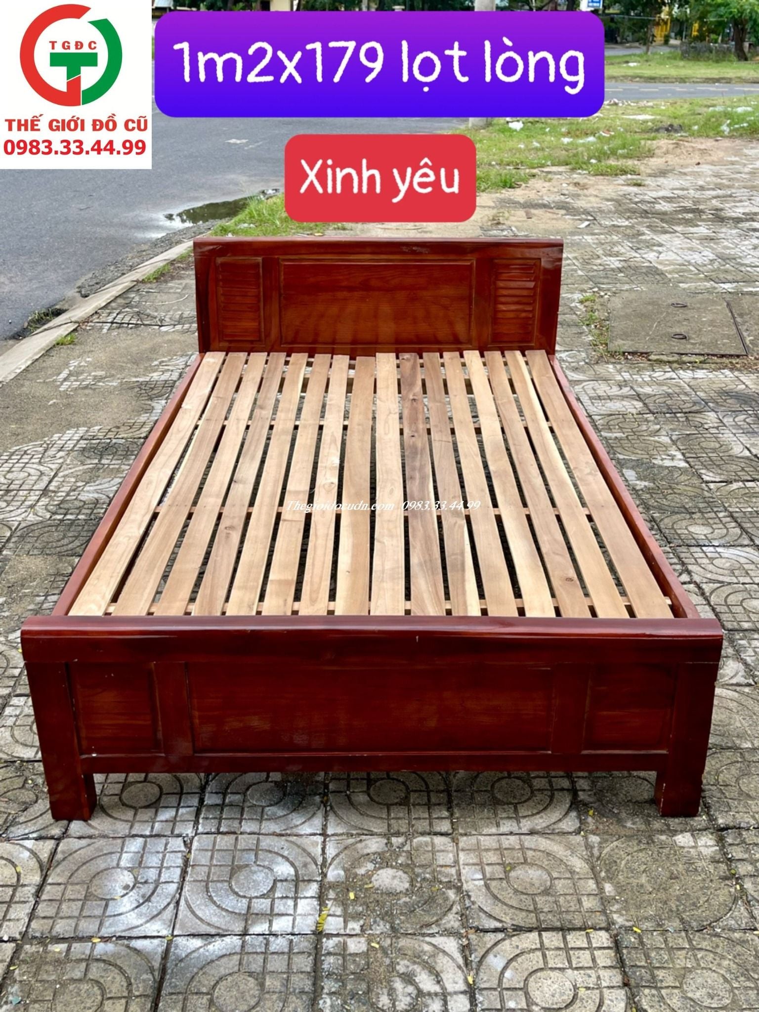 GIƯỜNG GỖ CÁ NHÂN 1M2