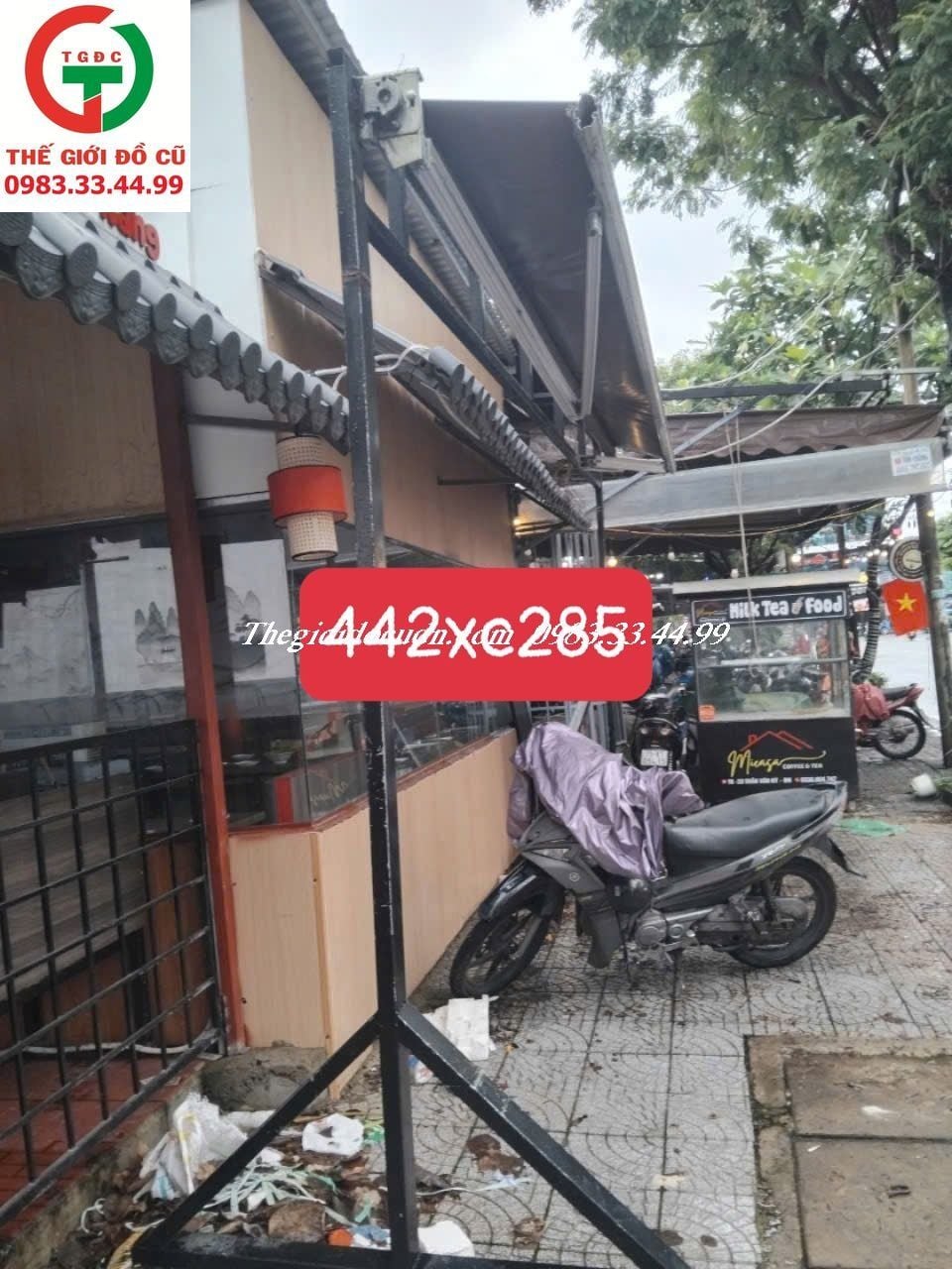 BẠC QUAY MÁI CHE KHUNG CHÂN SẮT DI ĐỘNG