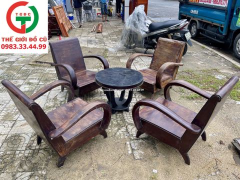 BỘ SALON THÙNG BÀN TRÒN 4 GHẾ