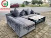 BỘ SOFA GÓC ĐỆM NHUNG XÁM