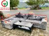 BỘ SOFA GÓC ĐỆM NHUNG XÁM