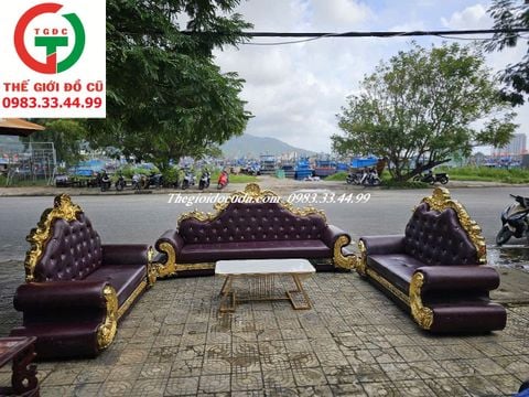 BỘ GHẾ SOFA TÂN CỔ ĐIỂN ĐỆM DA SANG TRỌNG