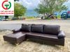 GHẾ SOFA GÓC ĐỆM DA MÀU ĐEN
