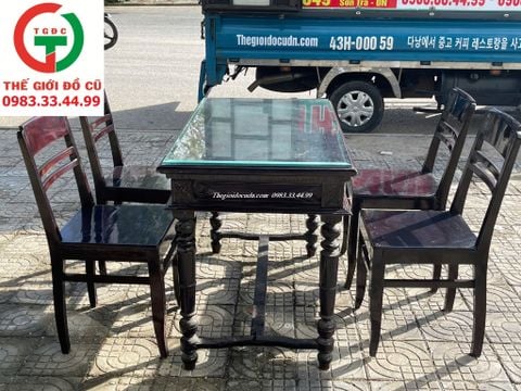 BỘ BÀN GHẾ U CHÂN TIỆN GỖ XƯA