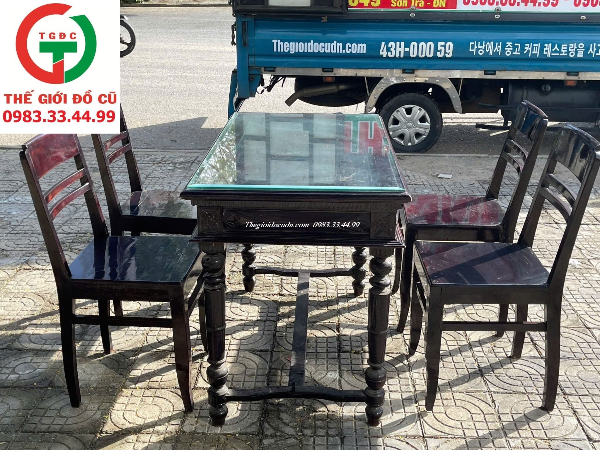 BỘ BÀN GHẾ U CHÂN TIỆN GỖ XƯA