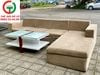 BỘ BÀN GHẾ SOFA GÓC ĐỆM NHUNG MÀU NÂU