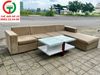 BỘ BÀN GHẾ SOFA GÓC ĐỆM NHUNG MÀU NÂU