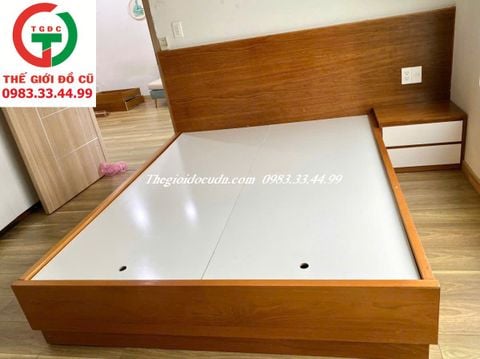 GIƯỜNG GỖ BỆT 1M6 KÈM TAB GỖ