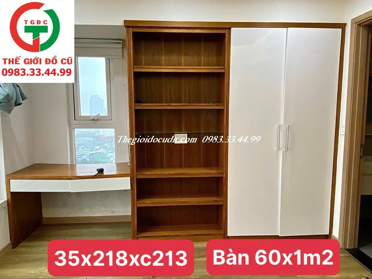 TỦ ÁO QUẦN LIỀN KỆ LIỀN BÀN GỖ MDF