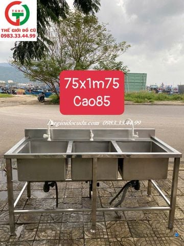 CHẬU RỬA INOX 3 HỌNG VUÔNG
