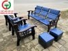 BỘ SALON GỖ GHẾ INOX ĐỆM DA
