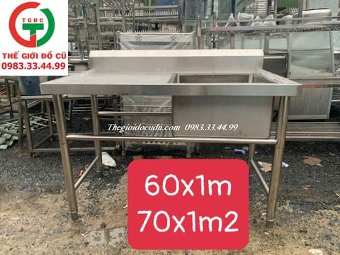 CHẬU RỬA INOX 1 HỌNG VUÔNG CÓ CHỜ