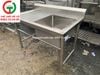 CHẬU RỬA INOX 1 HỌNG VUÔNG CÓ CHỜ