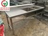 CHẬU RỬA INOX 2 HỌNG VUÔNG CÓ CHỜ
