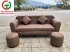 BỘ GHẾ SOFA BĂNG MÀU NÂU CHÂN GỖ