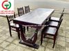 BỘ BÀN  TRÀ CHÂN V 6 GHẾ GỖ XƯA
