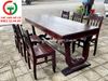 BỘ BÀN  TRÀ CHÂN V 6 GHẾ GỖ XƯA