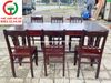 BỘ BÀN  TRÀ CHÂN V 6 GHẾ GỖ XƯA