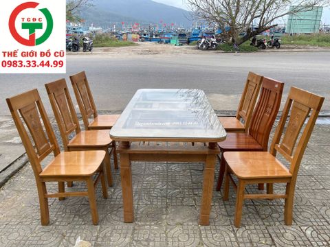 BỘ BÀN GHẾ ĂN GIA ĐÌNH GỖ SỒI