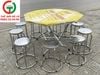 BÀN GHẾ INOX MÂM TRÒN