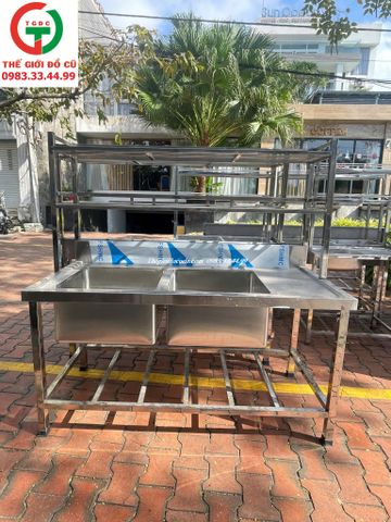 CHẬU RỬA INOX 2 HỌNG VUÔNG