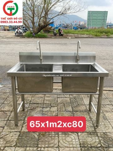 CHẬU RỬA INOX 2 HỌNG VUÔNG