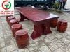BỘ BÀN GHẾ GỖ SƠN HUYẾT 10 GHẾ ĐÔN TRỐNG