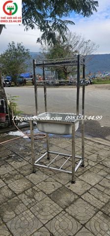 CHẬU RỬA INOX LIỀN KỆ