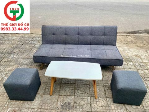 BỘ BÀN GHẾ SOFA BĂNG ĐỆM MÀU GHI