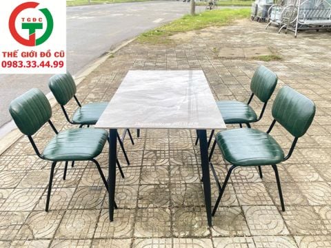 BỘ BÀN ĂN MẶT ĐÁ NHÂN TẠO 4 GHẾ