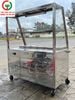 TỦ BÁN HÀNG INOX CÓ KHAY TOPPING HÂM NÓNG