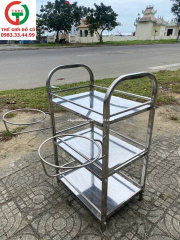 KỆ INOX 3 TẦNG ĐỂ ĐỒ DÙNG