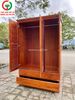 TỦ GỖ ÁO QUẦN 3 CÁNH CỬA LÁ SÁCH