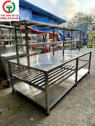 BÀN CHẾ BIẾN  - BÀN BẾP INOX LIỀN KỆ