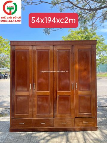 TỦ GỖ ÁO QUẦN 4 CÁNH