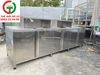 QUẦY PHA CHẾ INOX CÓ KỆ 2 CHẬU RỬA