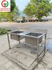 CHẬU RỬA INOX 2 HỌNG VUÔNG