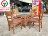 BÀN TRÀ GỖ VUÔNG MẶT KÍNH