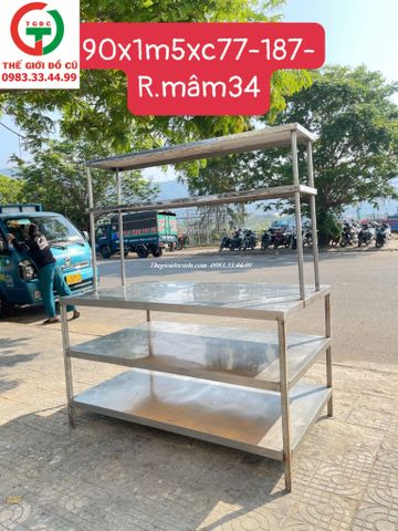 BÀN CHẾ BIẾN - BÀN BẾP INOX LIỀN KỆ