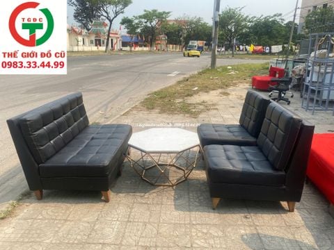 BỘ GHẾ SOFA CAFE ĐỆM DA