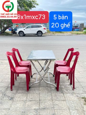 BÀN GHẾ NHỰA INOX