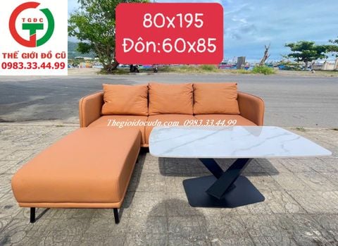 BÀN GHẾ SOFA GÓC ĐỆM DA