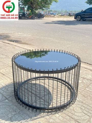 BÀN TRÀ MẶT ĐÁ LỒNG SẮT SƠN