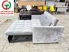 GHẾ SOFA BED ĐỆM NHUNG MÀU XÁM