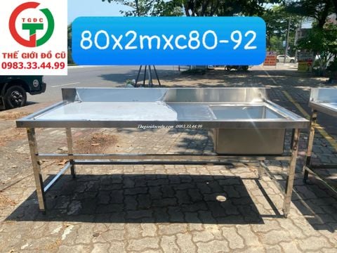 CHẬU RỬA INOX 1 HỌNG CÓ CHỜ