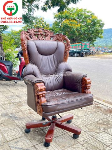 GHẾ XOAY DA KHUNG GỖ DÀNH CHO GIÁM ĐỐC