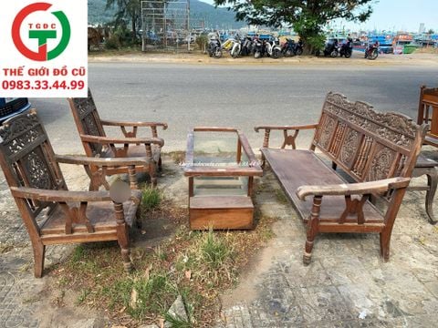 BỘ SALON GỖ XƯA