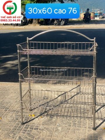 KỆ BẾP INOX - KỆ CHÉN BÁT INOX 3 TẦNG